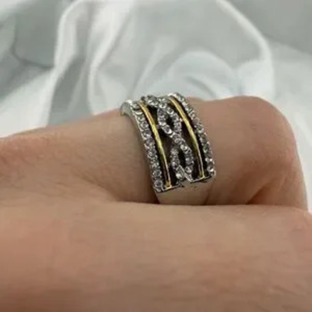 Anthropologie Wedding Gold and Silver Layered Ring